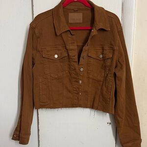 Judy Blue Camel Garment Dyed Grinding Denim Jacket Size 1X